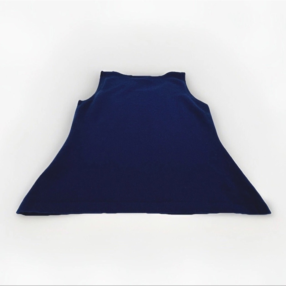 Jennifer Tyler 100% Cashmere Knit Tank Top Women’s XS Couture Navy Blue NWT - Picture 11 of 14